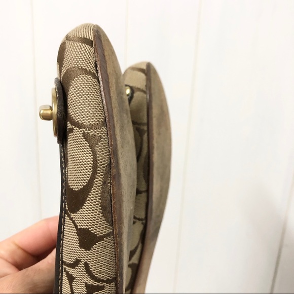 Coach Tan and Brown Logo Ballet Flats - Picture 7 of 10